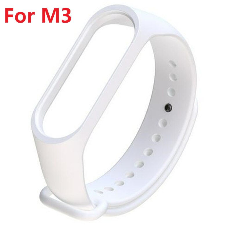 For Xiaomi Mi Band 3 Bracelet Watch Band Waterproof Smart Watch Wrist Band Strap Fitness Replacement Silicone Wrist Strap: white