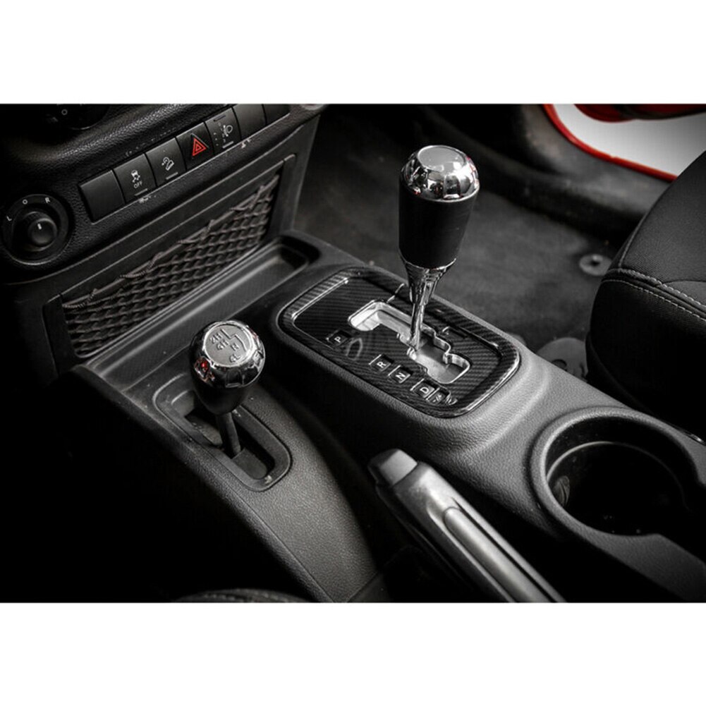 Kulfiber gearskifte panel ramme dekoration cover trim til jeep wrangler jk + dekorere charmerende luksus levende