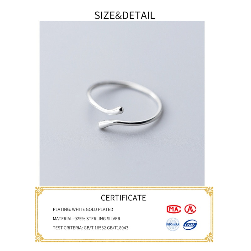 INZATT réel 925% en argent Sterling géométrique réglable anneau pour la femmes fête minimaliste Fine bijoux Punk accessoires