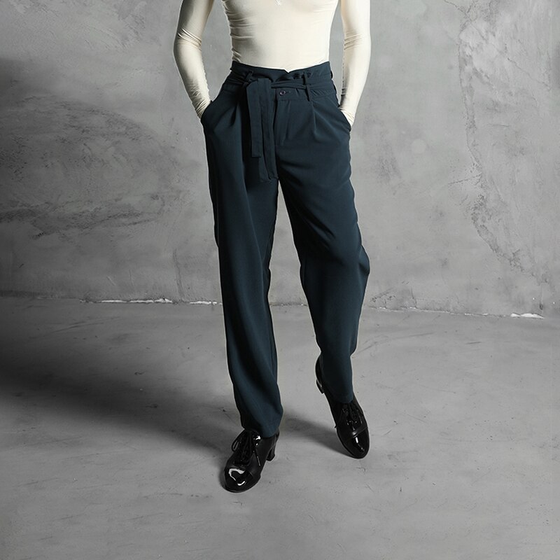 Mannen latin dans broek wals ballroom dans kostuums mannelijke latin dans oefenbroek broeken performance danskleding  sl4080