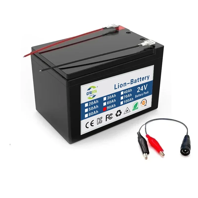 24V Batterie 80Ah 25,2 Lithium Batterie Pack wiederauf ladbare Batterie für Solarenergie Elektro fahrzeug Batterie 2. 7 v2a Ladegerät