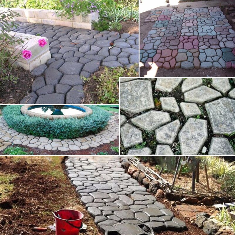 Manually Paving Cement Brick Concrete Molds DIY Plastic Path Maker Mold Garden Stone Road Mold Garden Decoration Driveway Decor
