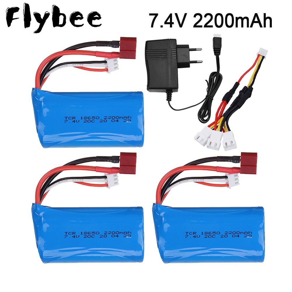 7.4V 2200mAh 18650 Lipo Batery for remote control helicopter toys parts 7.4 V 2200 mAH Lipo battery T Plug RC model