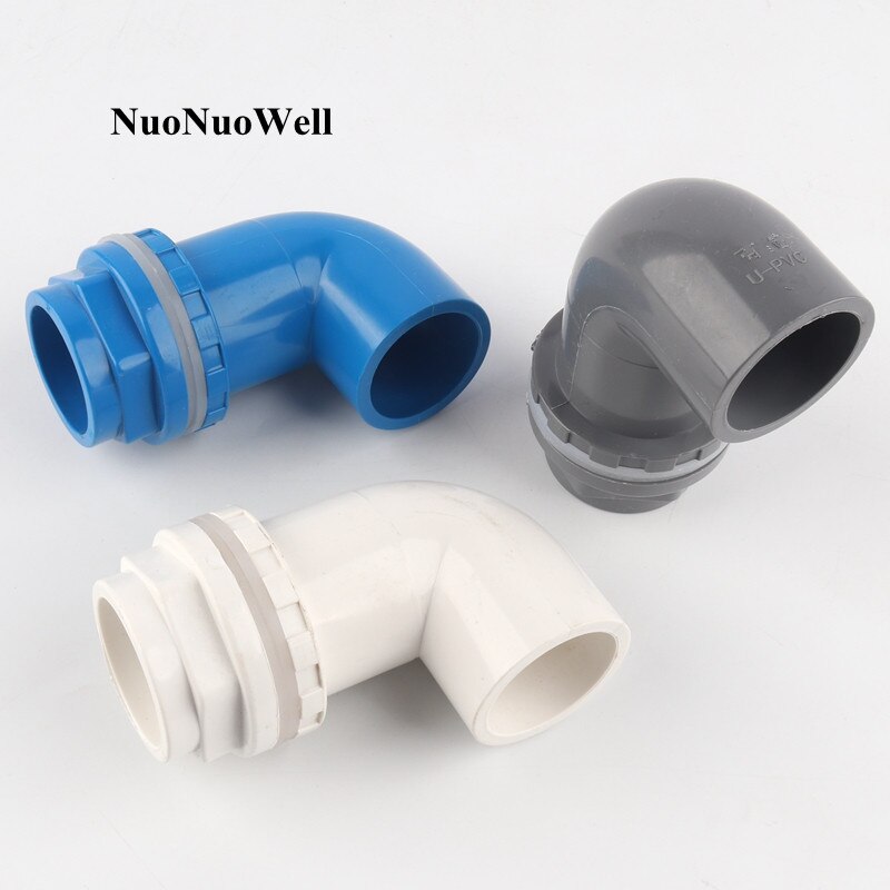 1pc 25mm PVC Pipe Connectors Hi Irrigation Aquarium Fish Tank Inlet Outlet Joints Aquatic Pet Water Tank Elbow Drainage