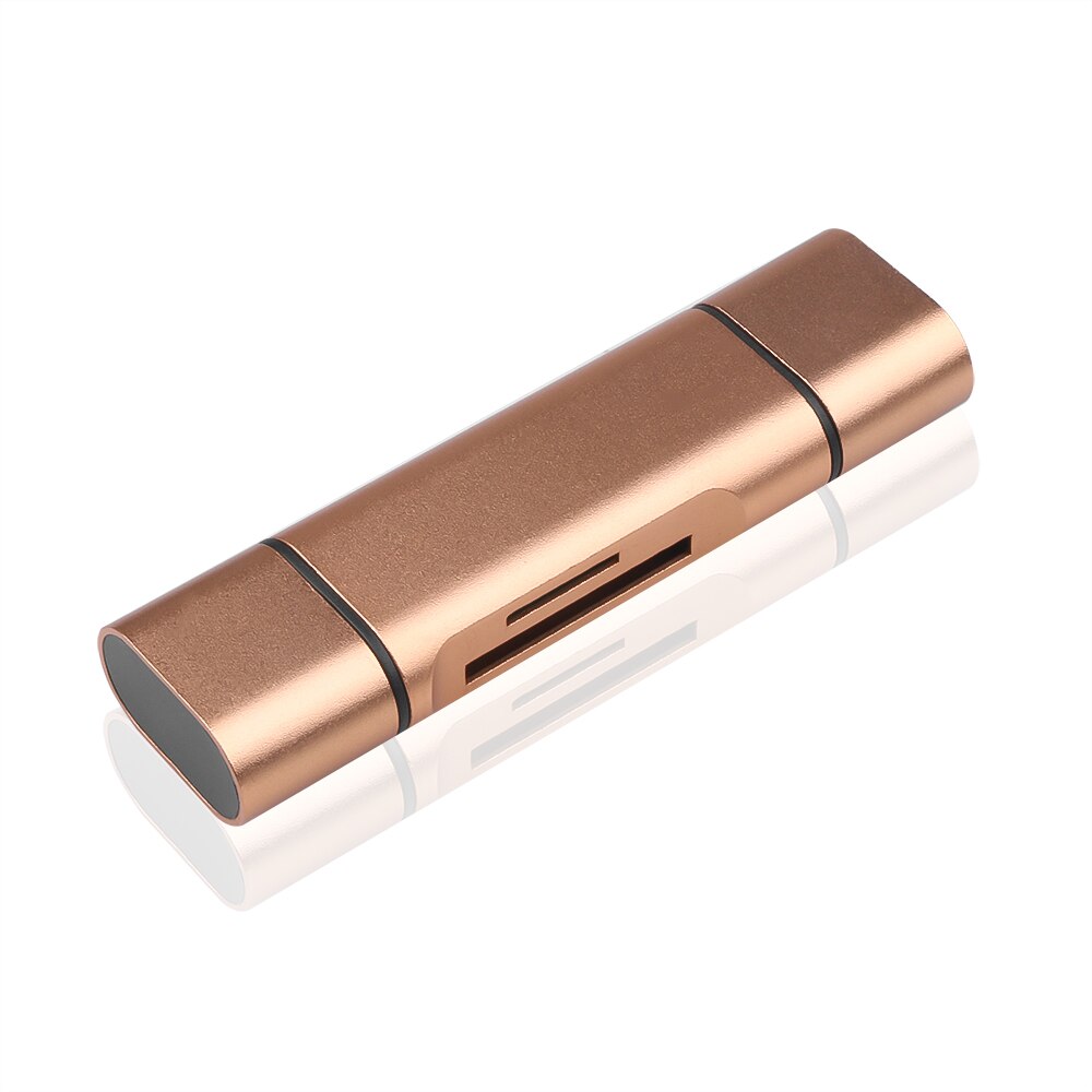5-en-1 USB leer TF adaptador de lector de tarjeta de memoria USB tipo C adaptador de OTG portátil con USB hembra interfaz para PC ordenador: Gold