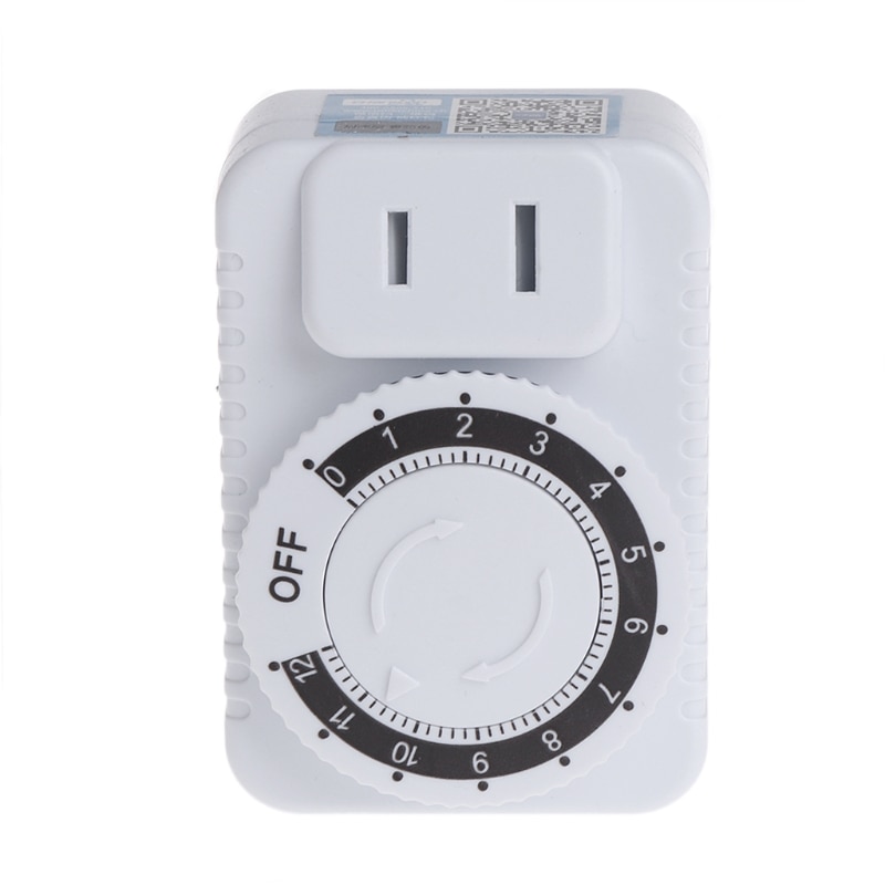 Ac 220v 12 timmars elektrisk mekanisk timer väggkontakt strömbrytare digital nedräkningstimer uttag vit