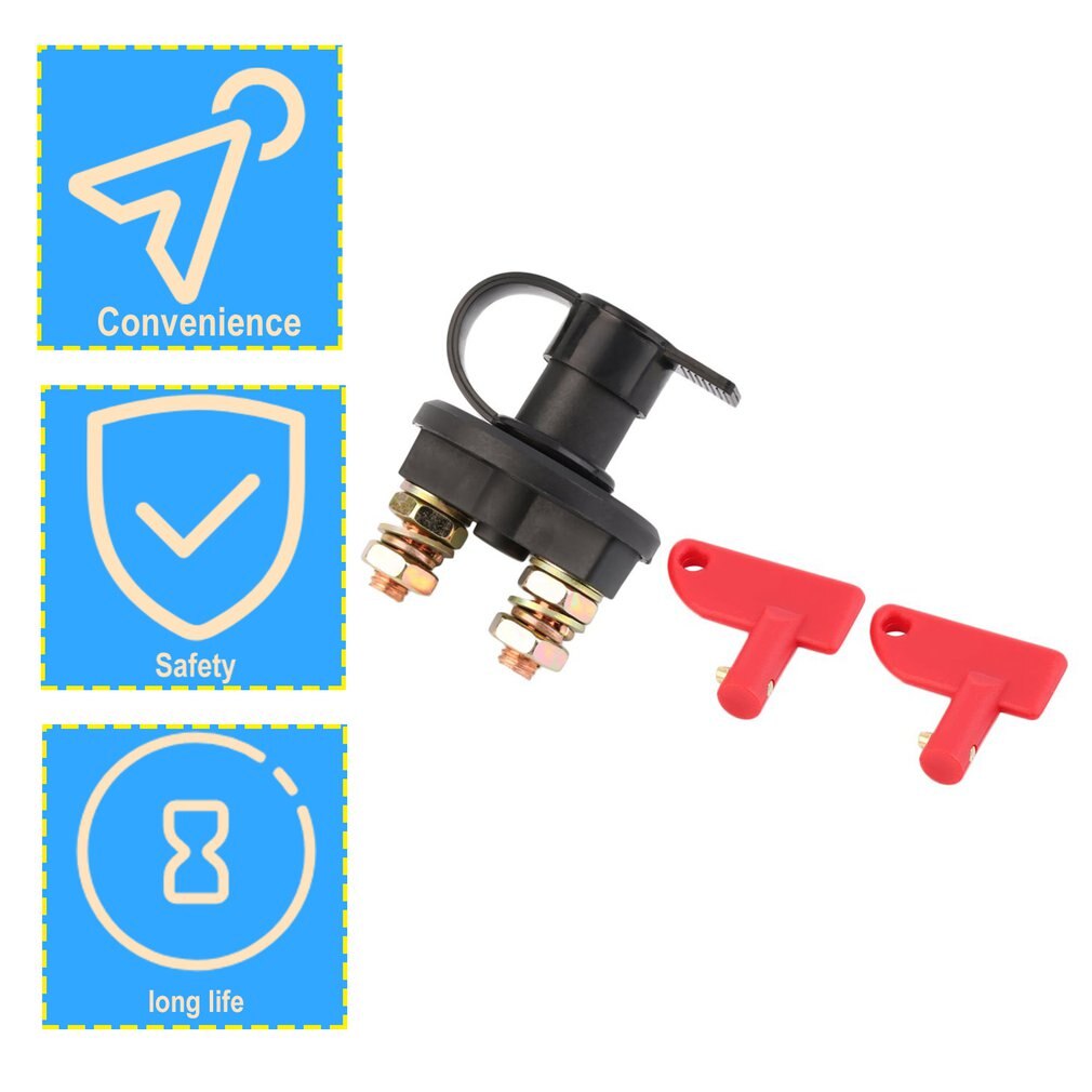 12V/24V Universal Automobile Car Truck Boat Battery Isolator Disconnect Cut Off Power Kill Switch Waterproof Switch