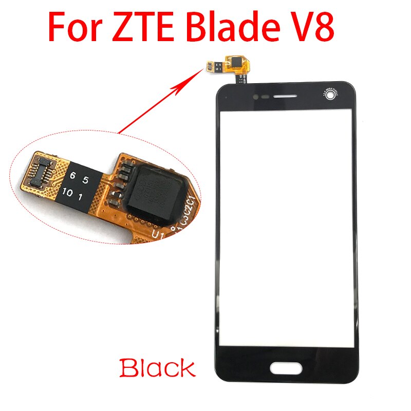 Touch Screen For ZTE Blade AF3 V8 X3 Blade D2 T620 A452 Nubia N1 NX541J Q Lux Touch Screen Digitizer Sensor Panel: V8 black