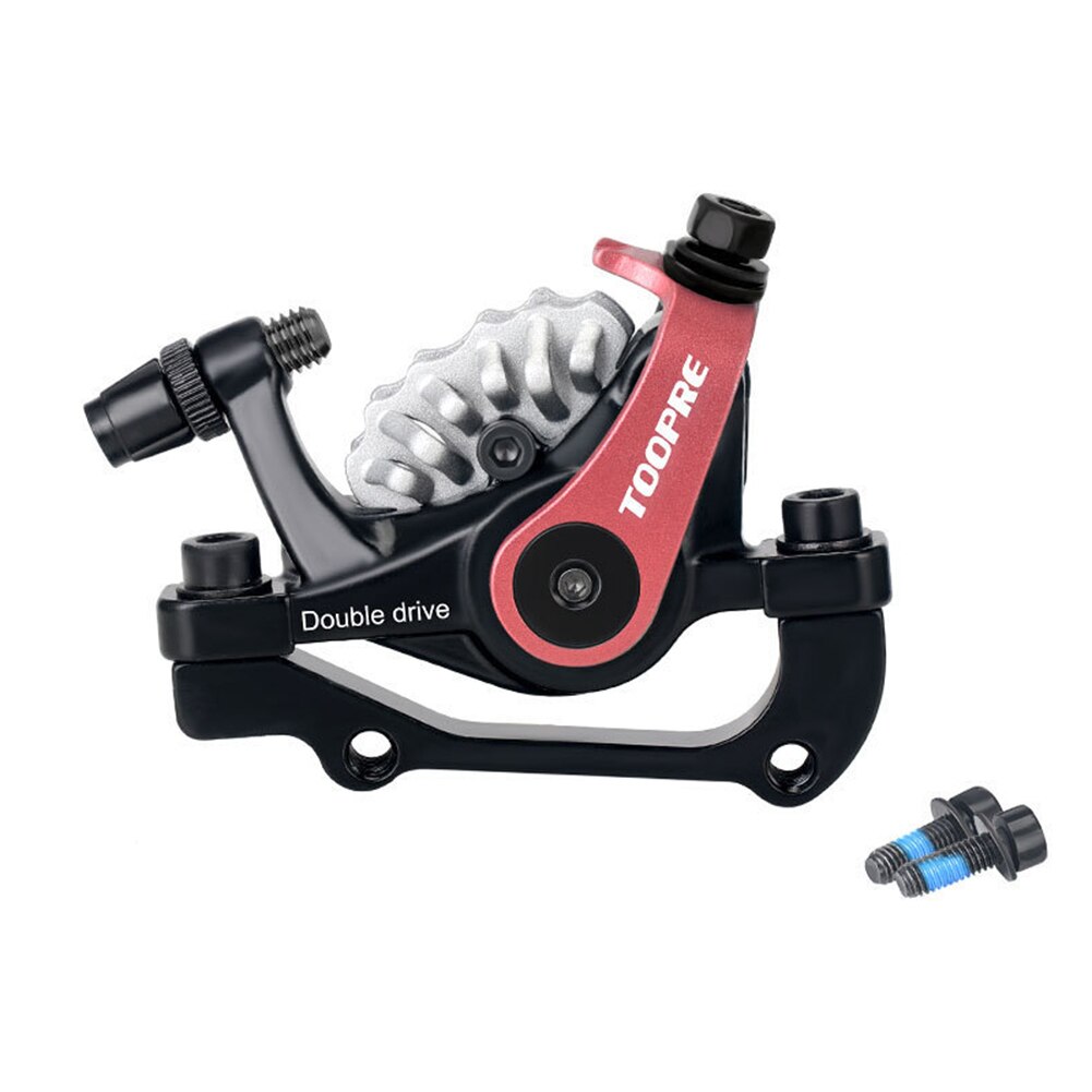 Bicycle Front Rear Disc Brake Mountain Road MTB Bike Mechanical Caliper Disc Brakes Cycling Part F160/R140 F180/R160 Dual Piston: Rear   Red