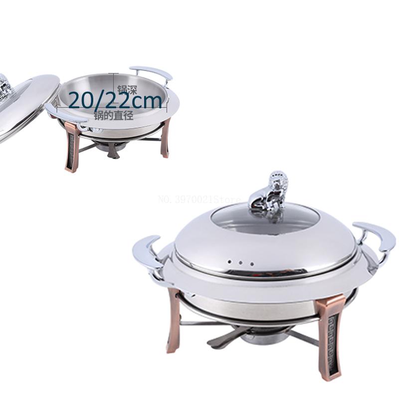 in acciaio inox fornello ad alcool per uso domestico/commerciale ottavino scaldavivande combustibile solido boilersmall a secco piatto caldo Mela pentola 20/22 centimetri