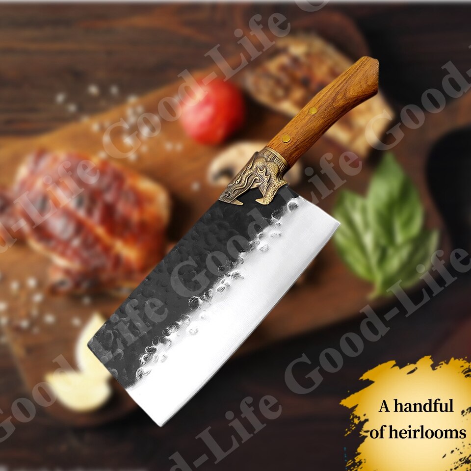 Damask Stainless Steel Kitchen Knives Meat Cleaver Hunting Knife Forged Chef Knives Utility Knife Multifunctional
