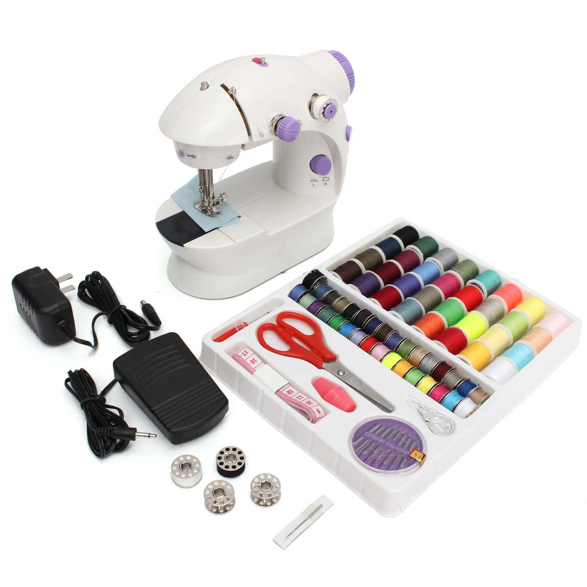 Portable Electric Sewing Machine Set Stitch Sew needlework Cordless Clothes Fabrics LED Lightweight Handheld Sewing Machines