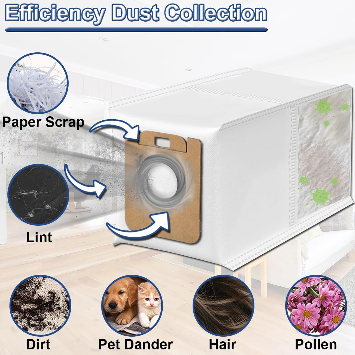 10er-Pack Staubsaugerbeutel für Dreame D10 Plus / D10s Plus / Z10 Pro / L10 Plus Roboterstaubsauger, RLS3D Staubsammelbeutel