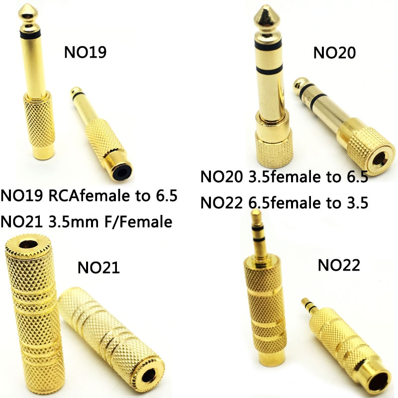 1 stücke 6,5mm stecker auf 3,5mm Audio- Stereo Jack Weibliche Zu 2 RCA Stecker Audio- Jack Stecker Adapter konverter für Lautsprecher