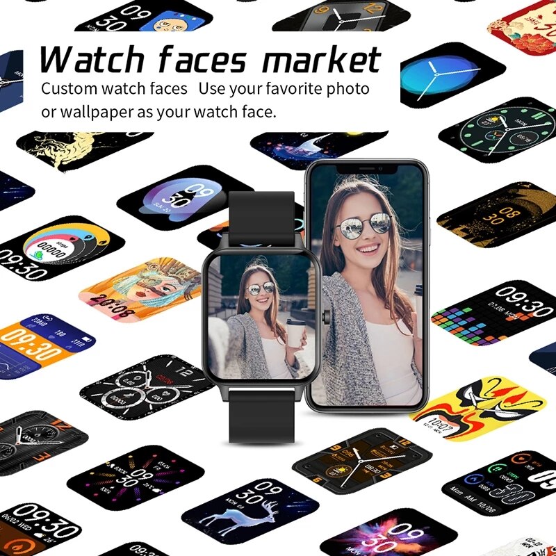 STrollAR MP3 Smart Watch Women Man Music Player Phone Call Body Temperature Connect Wireless Earphones Fitness Smartwatch Clock