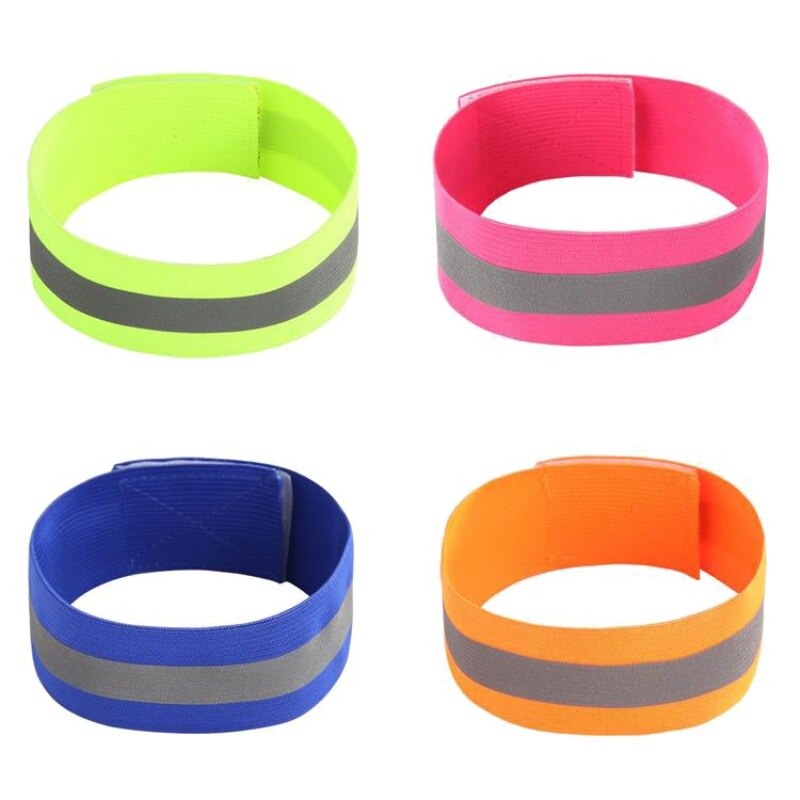 1pc Reflective Safe Armband Single Strap Adjustable Wrist Leg Warning Belt Bracelet Wristband Night Running Warning Safety Tools