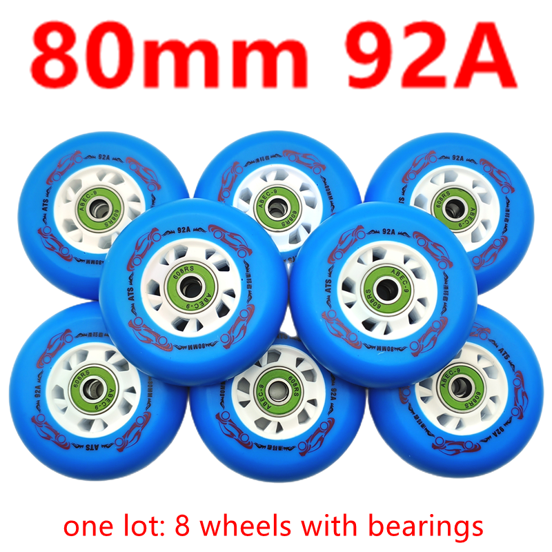 Rollrad Inline-Schlittschuh-Rad Schieberad Bremsrad 92a 72 76 80 mm Härte 92a 8 Räder/Los: Rot