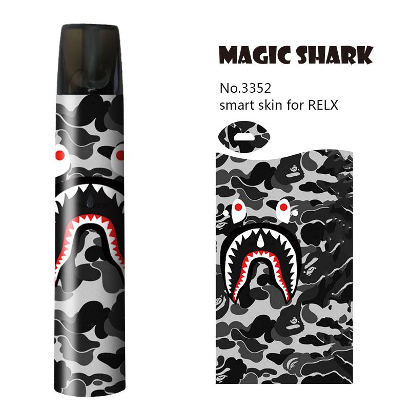 Magic Shark Miltary Panda UK Flag Tiger Lip Lion Ultra Thin PVC 2.5D Vape Sticker for Relx Film Case for Relx: 3352