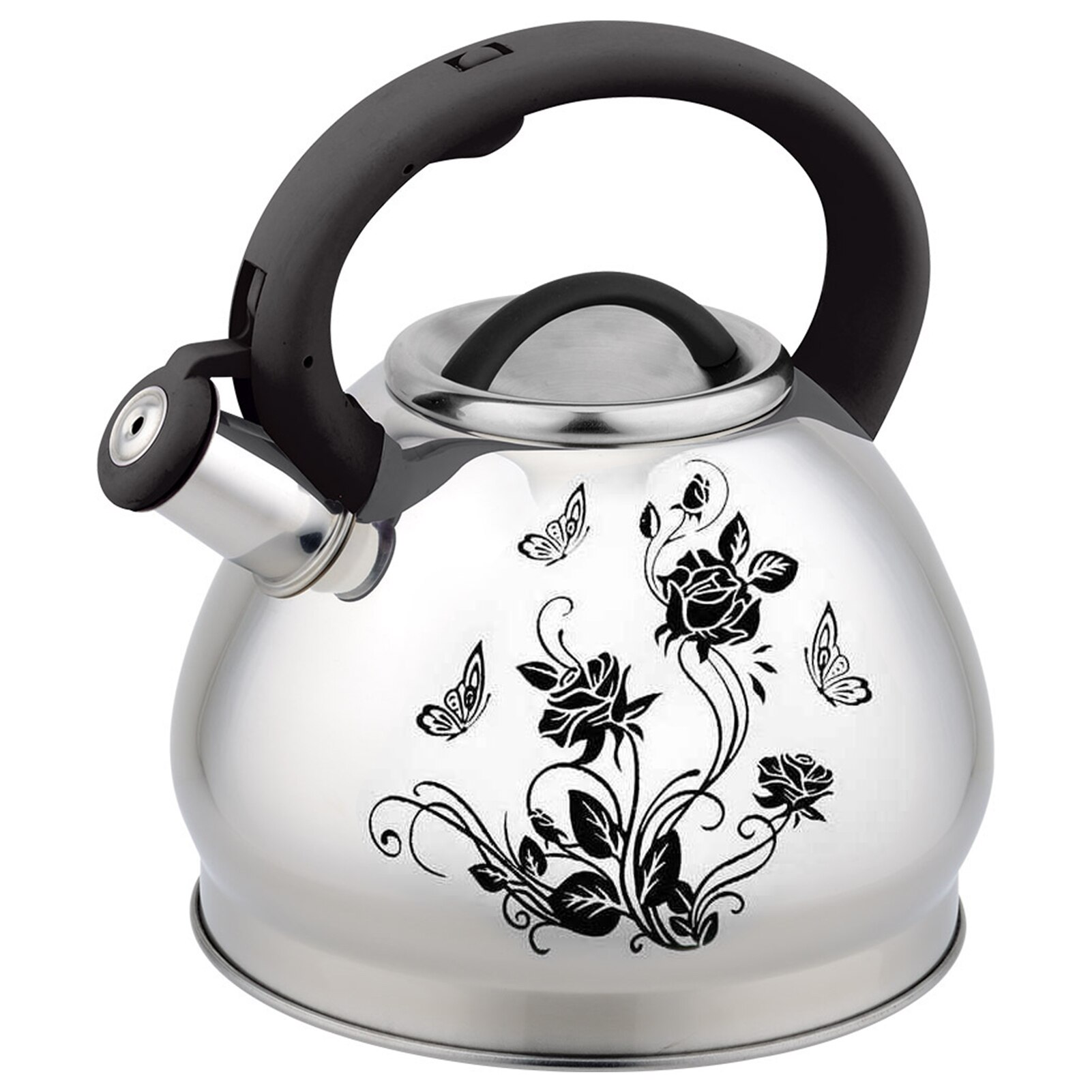 3L Edelstahl Pfeifen Tee Wasserkocher Mit Wärme-nachweisen Griff Verfärbung Wasser Wasserkocher Für Induktion Herde, Gasherd: B