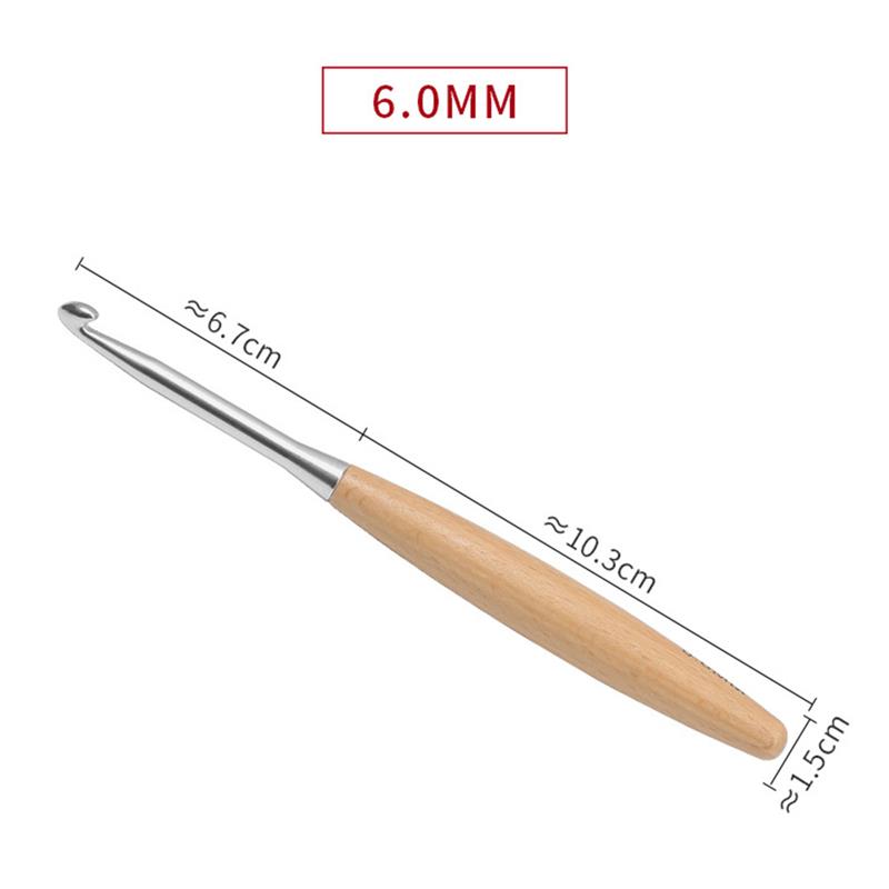 Wooden Handle Crochet Hook For Needlework Handmade DIY Crochet For Knitting And Accessories Tool Single Head Wool Crocheting: army green