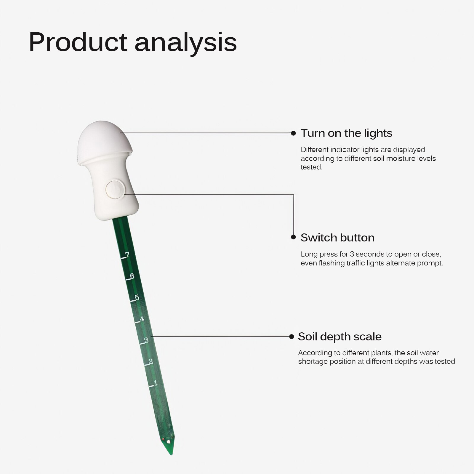 Soil Hygrometer Moisture Meter Soil Moisture Bar Moisture Detector For Plants Flowers Garden Uesd