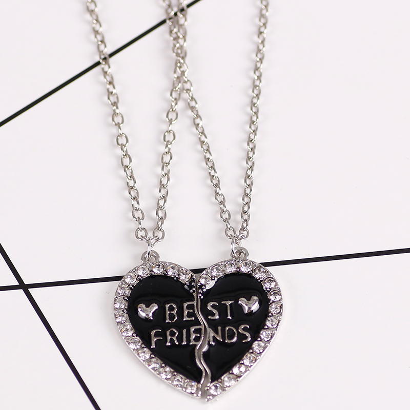 BFF-collar de corazón con letras para hombre y mujer, colgante de Metal para mejor amigo, accesorios de joyería de la amistad, al por mayor