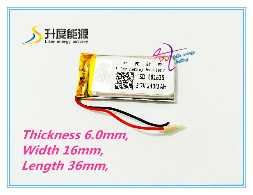 best battery brand 3.7V tablet battery Battery 601636 061636 240mah MP3 MP4 MP5