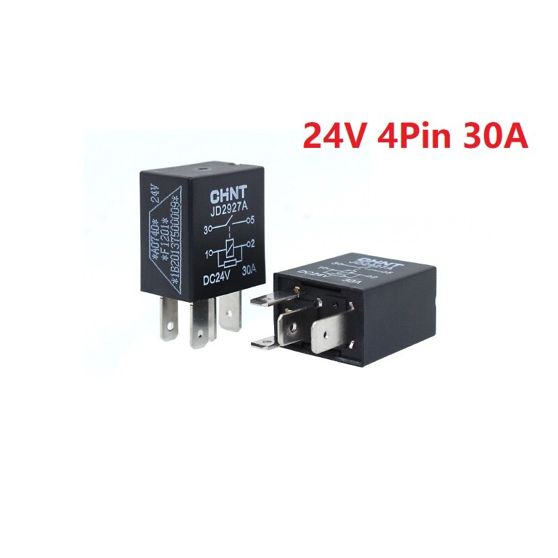 12/24V Relay 4/5Pin 30A 40A Waterproof with Ceramic socket with Lastic socket Relay Car Motorcycle Horn Wire: Without socket / 4Pin 24V 30A