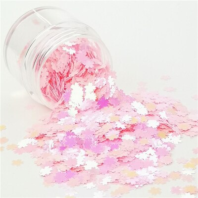 Ultradunne Bloem Pailletten 5Mm Roze Kersenbloesems Vorm Losse Pailletten Huisdier Pailetten Voor Nails Art Manicure Bruiloft Confetti 8G: ab pink