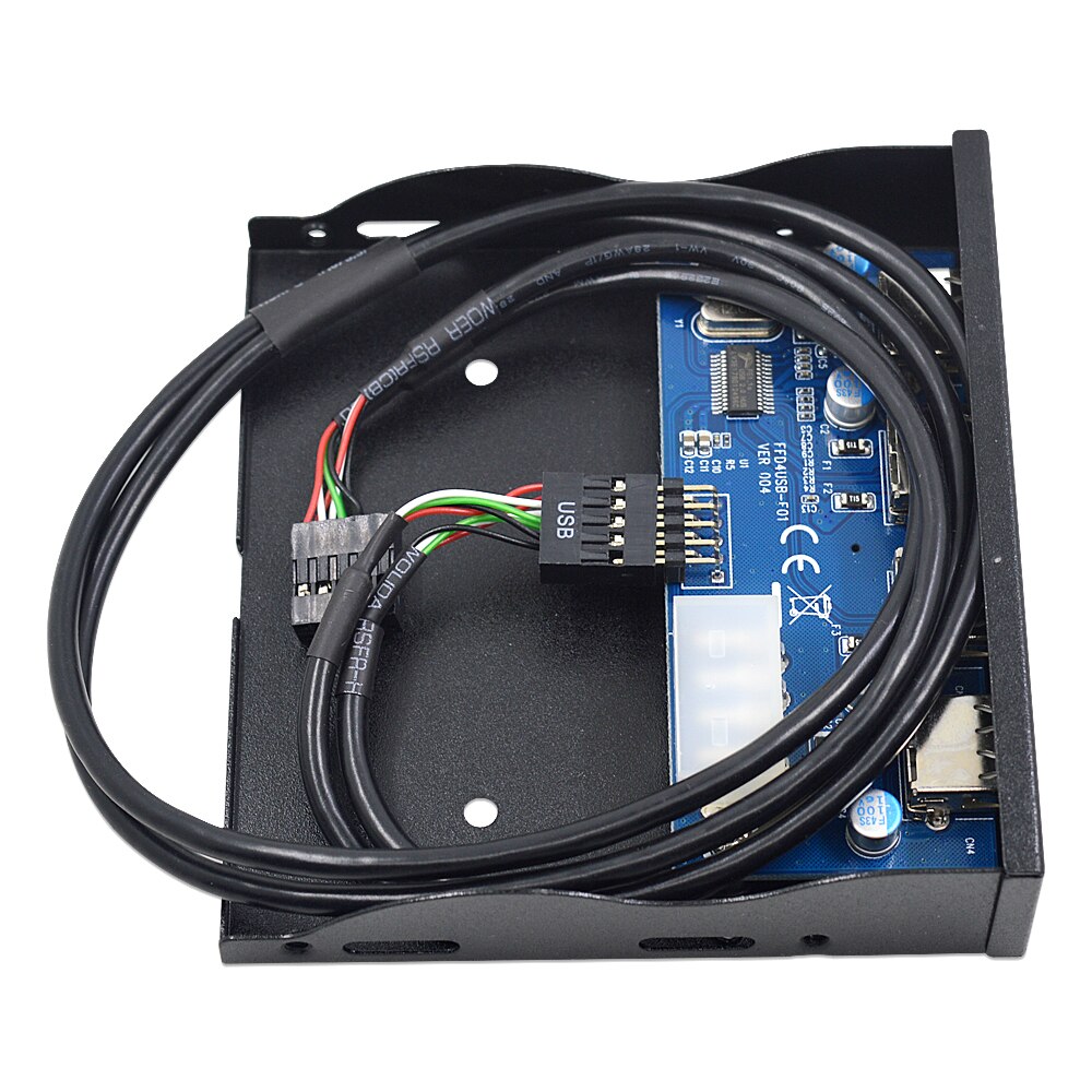 Chipal 4 portar usb 2.0 hubb usb 2.0 adapter pc frontpanel expansionsfäste med 10 stifts kabel för stationär 3.5 tum fdd floppy bay