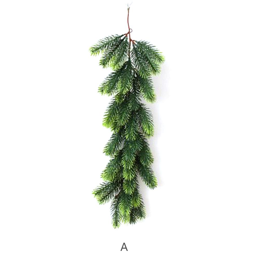 55CM Artificial ratán Pino Navidad simulación corona guirnalda verde Año DIY Navidad guirnalda decoraciones: Red