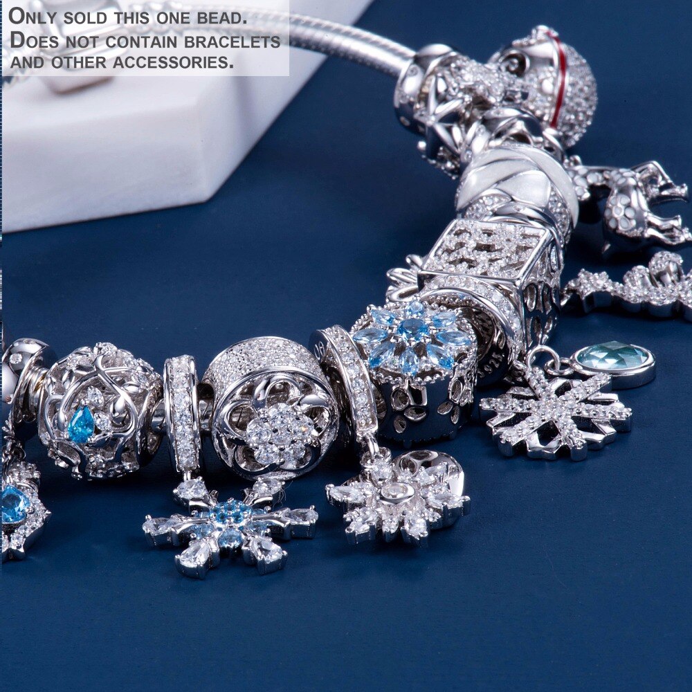 Video! Blau sonnenschein 925 Sterling Silber perlen Reize passen Armbänder Nie ändern farbe DDBJ123
