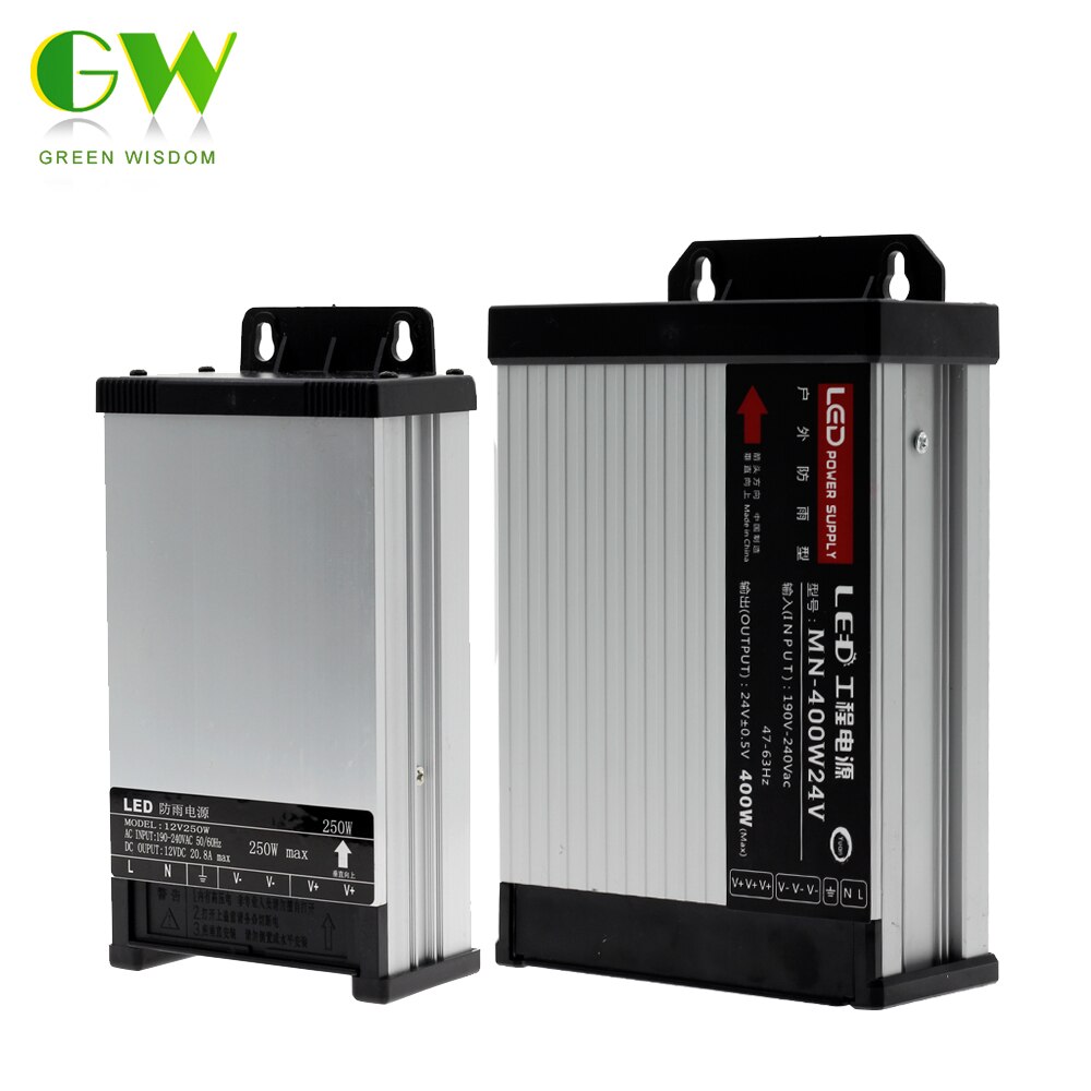 Led Outdoor Regendicht Voeding DC12V / DC24V AC190-240V 60W 100W 200W 250W 400W Led driver Schakelende Voeding.