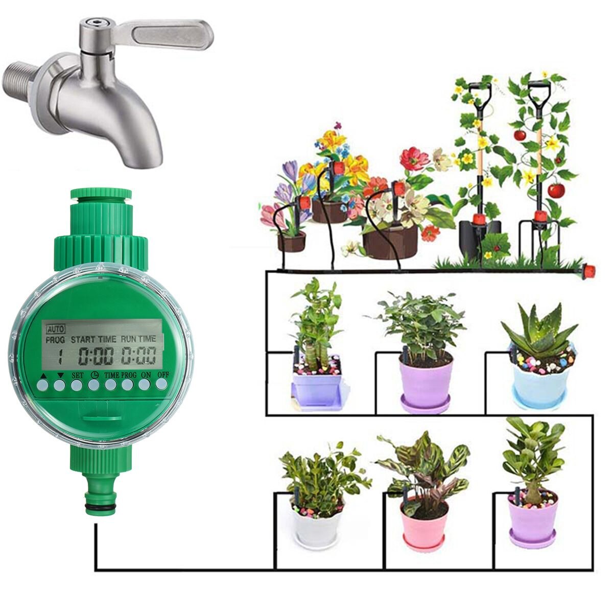 Irrigation 15/25/30/40/50m Automatic Watering Timer Systems Greenhouse Plant Kit Garden Timer Irrigation System Intelligent Care