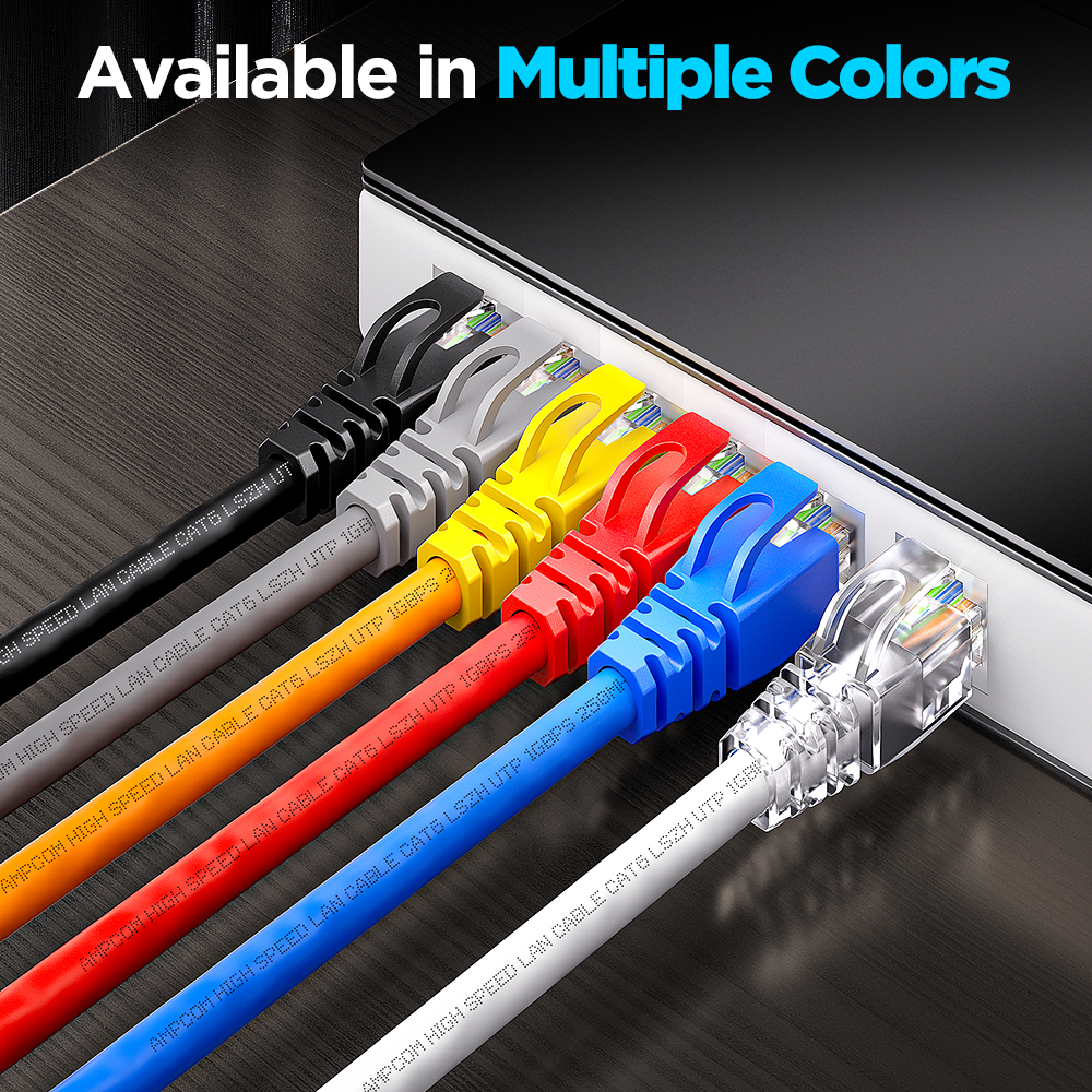 AMPCOM Cable de red Ethernet botas de alivio de tensión Cable conector RJ45 cubiertas de enchufe 6,5/7,5/8,0mm para CAT8 CAT7 CAT6A CAT6 CAT5E