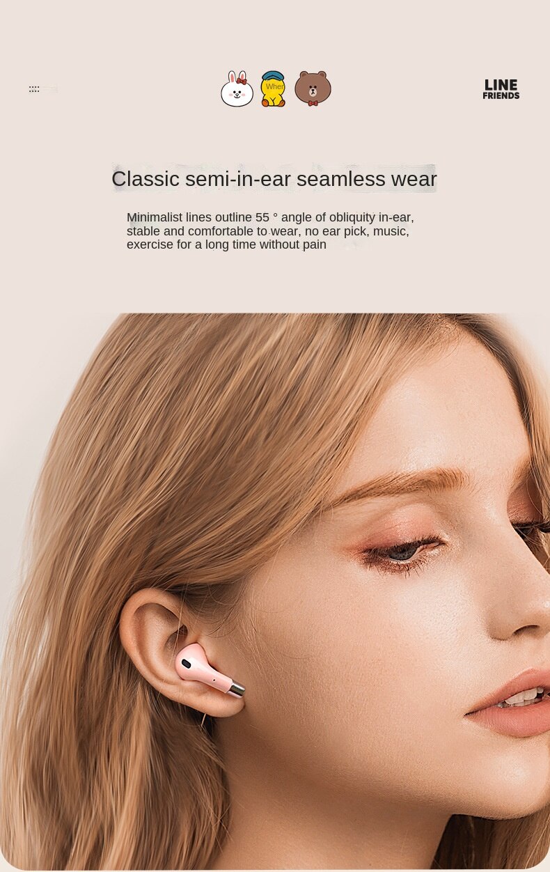 Mobile Phone Accessories Wireless Bluetooth Headset Semi In Ear Sports Waterproof and Noise Reduction Stereo Retro Headset