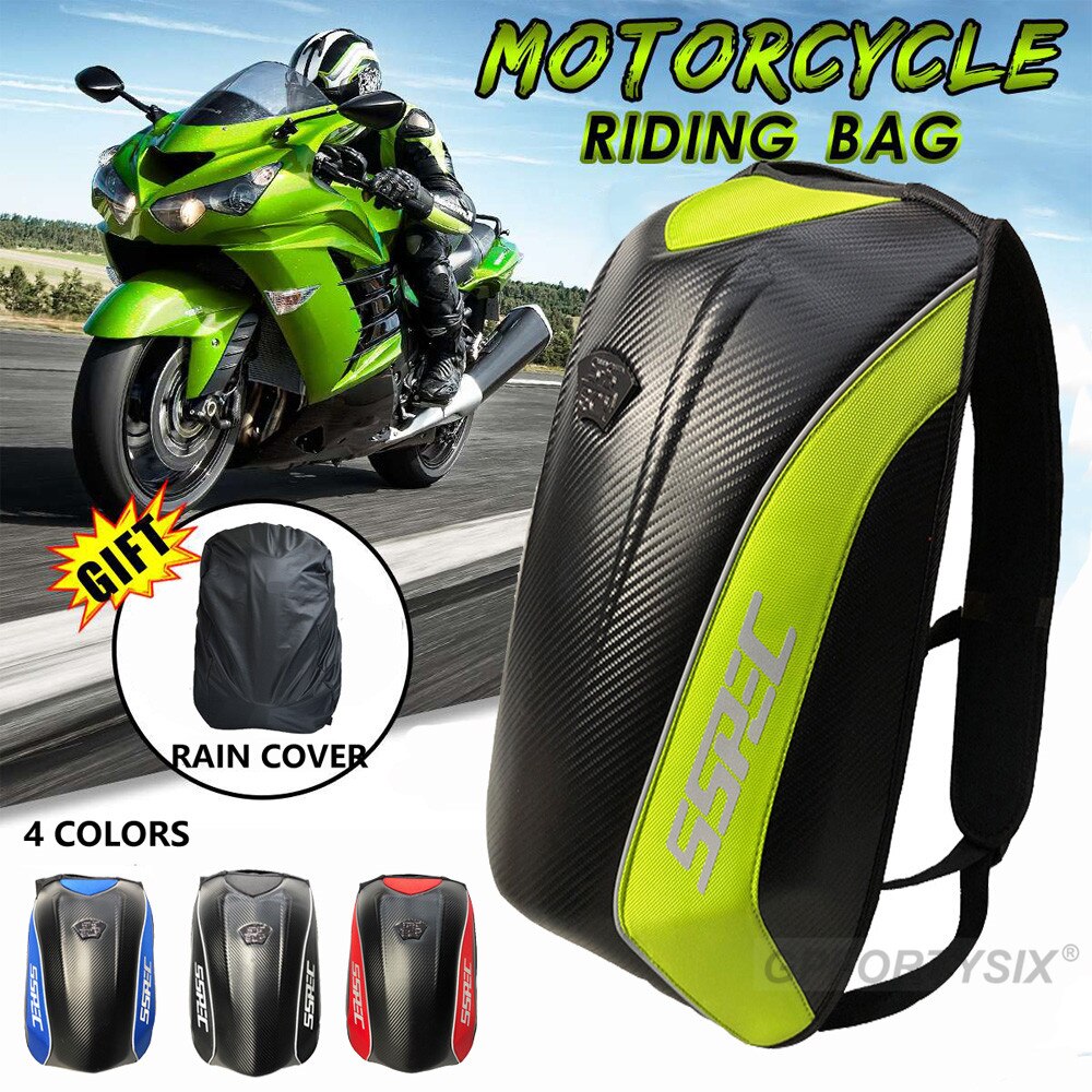 Mochila impermeable de fibra de carbono para motocicleta, bolso con carcasa dura, para turismo