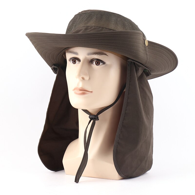 Camoland uv beskyttelse solhatte med ansigt hals flap kvinder mænd åndbar mesh spand hatte mandlige udendørs vandreture fiskeri cap