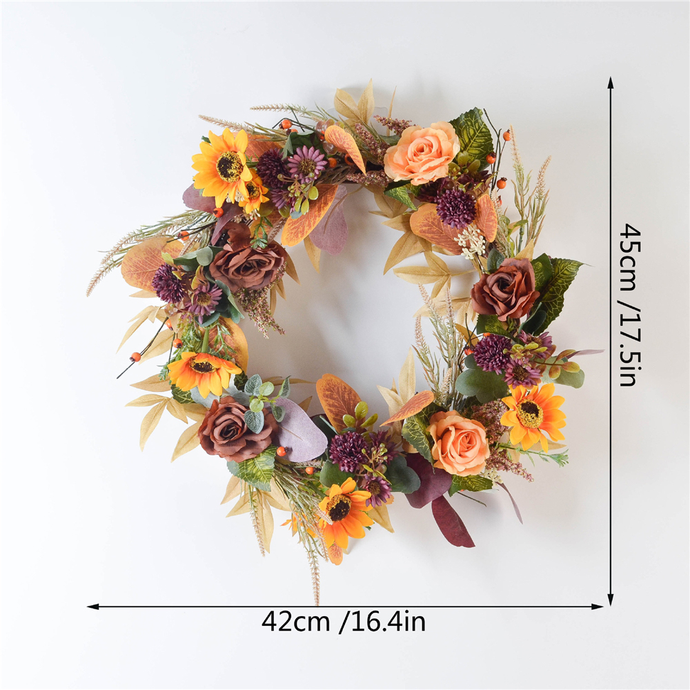 Romantischer Knstlicher Blumen-Herz-Kranz Mit Nelken  35x25 Cm Wandbehang  Fr Wohnzimmer & Geschenk