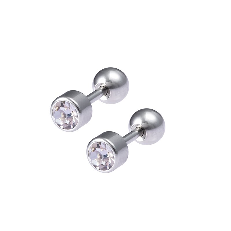 1 paar Medizinische Edelstahl Kristall Schraube Runde Ball Stud Ohrringe Ohr Knochen Nagel Knorpel Ohrring Ohr Piercing Körper Schmuck: Color 7