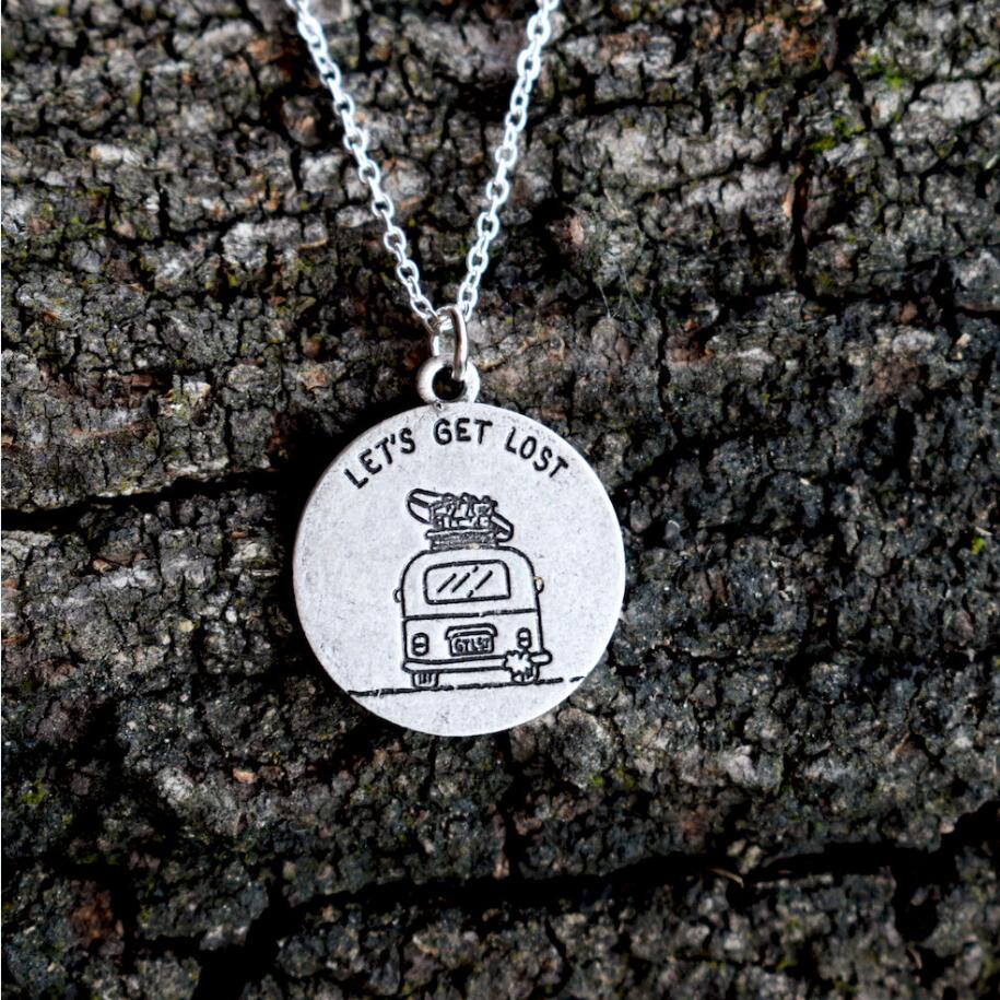 1Pcs Laten Verdwalen Ketting Adventure Inspirational Reizen Minnaar Met Card: 03