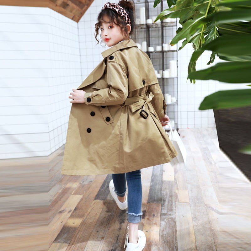 Kids Kleding Meisjes Jassen Kinderen Hooded Knop Windjack Riem Solid Meisje Jas Waterdicht Hoodies Voor Meisjes Uitloper