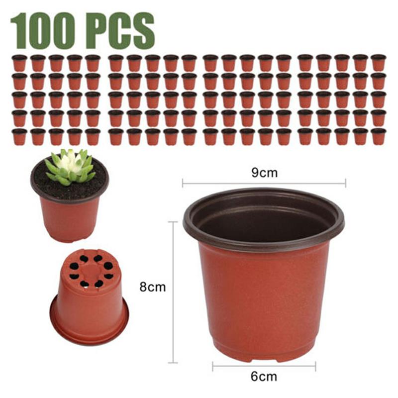 100 stk plastik plantepotter haveplanteplanter pottebeholder urtepotte mini plastik rund voksekasse frøplanter plantepotter