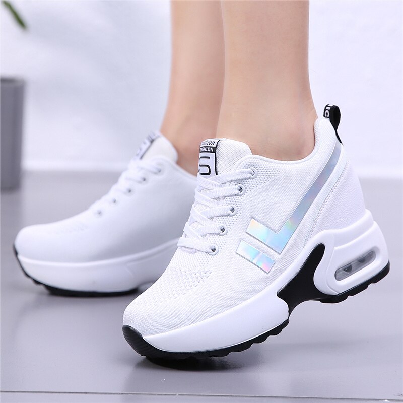 Salg sneakers kvinder sko kvinde blonder åndbare dame sko behagelig afslappet tennis kvinde platform wedge sko