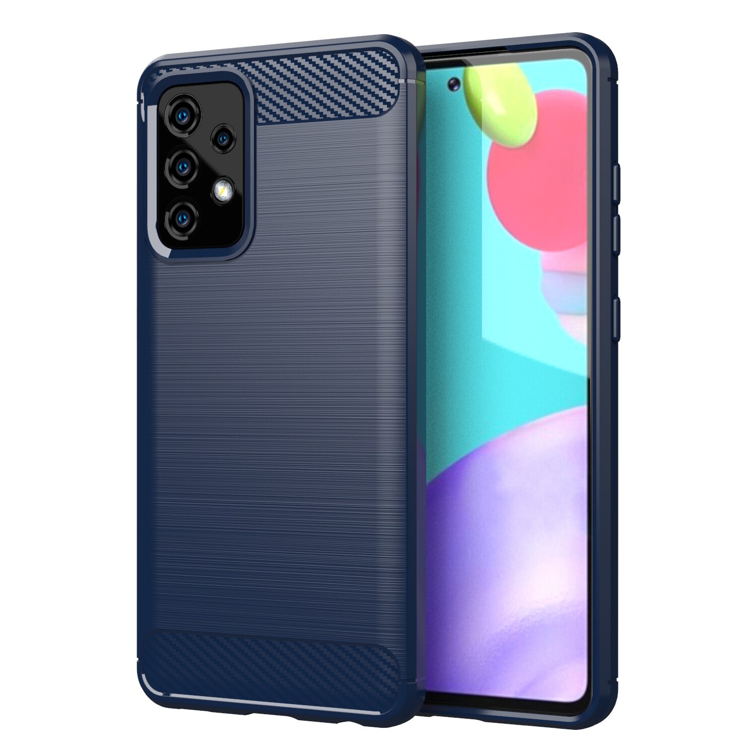 Case Voor Samsung Galaxy A52S Zachte Siliconen Shockproof Half-Gewikkeld Shell Voor Samsung A52S 5G Smartphone protector: Blauw