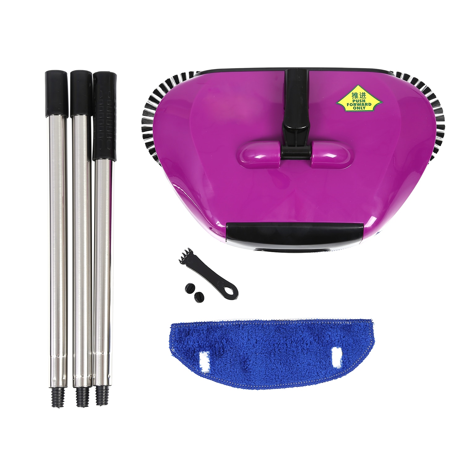 -Stainless Steel Sweeping Machine Push Type Hand Push Broom Dustpan Handle Household Cleaning Package Hand Push Sweeper Mop