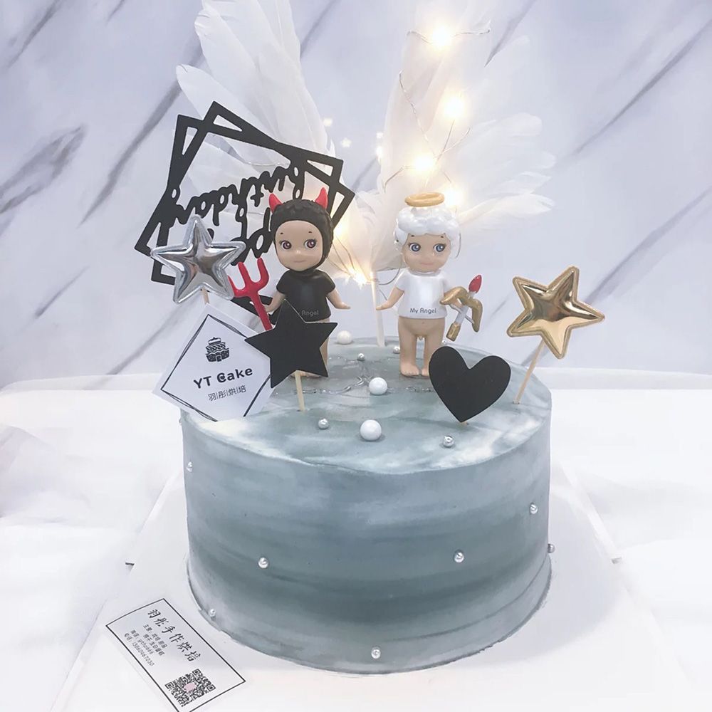 5 pièces réfléchissant paillettes amour pentagramme décoration de gâteau Plugin fête Dessert cuisson Dressing fête de mariage fournitures gâteaux décor