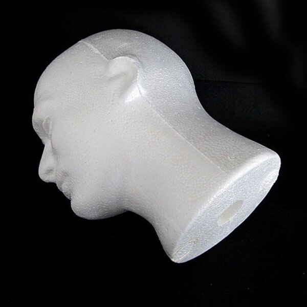 54cm mannequin skum hvit isopor styrofoam dukke trening hode lue headset modell parykk briller hatt display stativ rack