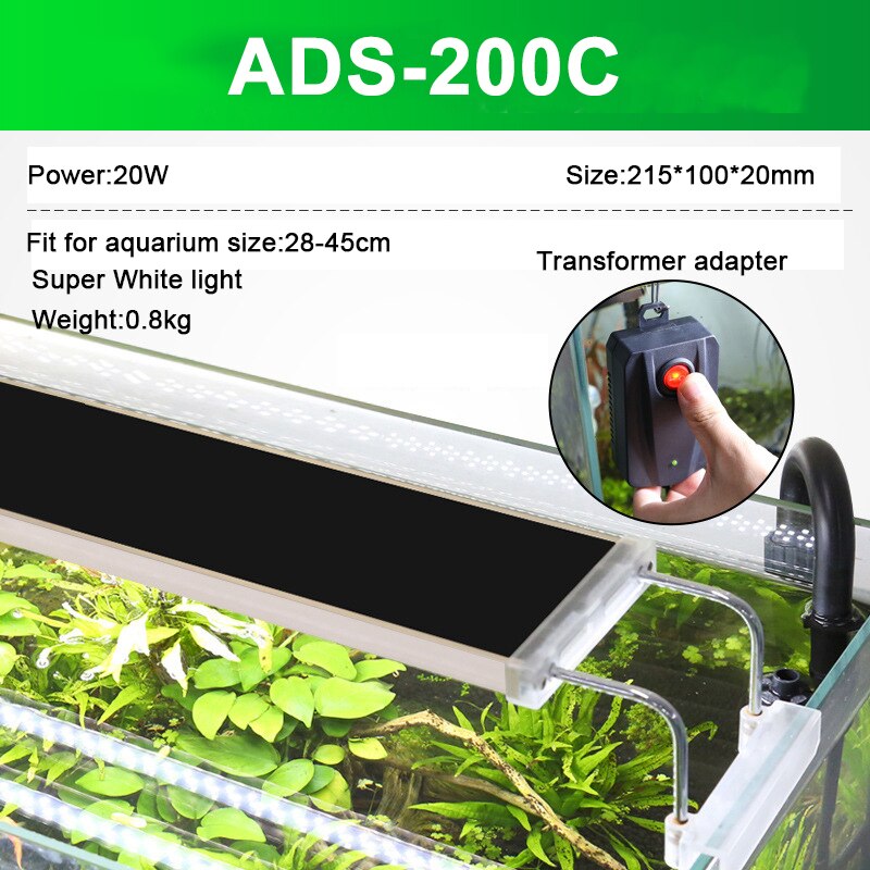 Sunsun Advertenties Aquarium Led Verlichting Lamp Aquatic Plant Aquarium Led Licht Aquarium Licht 110-220V Ultra Slim groeien Verlichting Lampe: ADS-200C