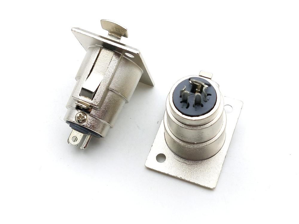 2 PCS metal 4 pin FEMALE XLR Chassis Mounted Socket panel Connectors